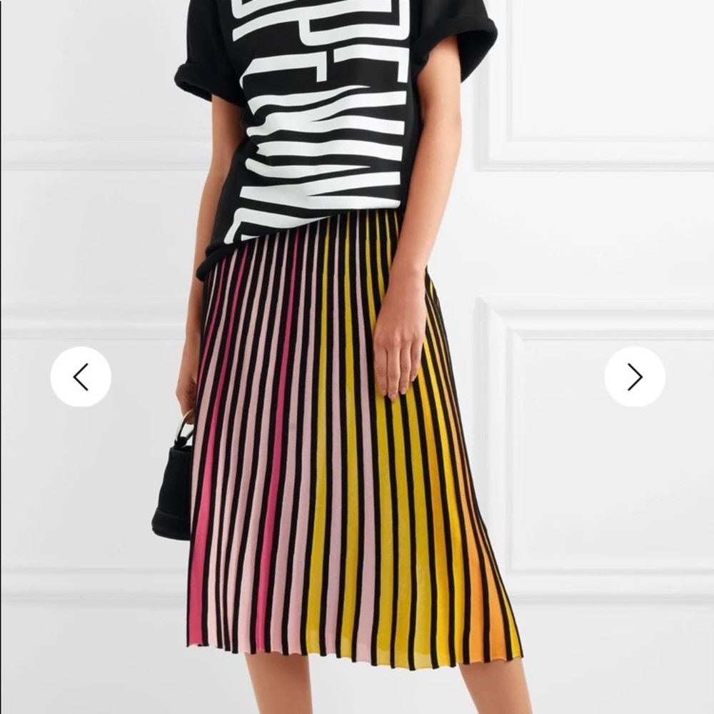 Kenzo pleated colour-block midi skirt. EUC.